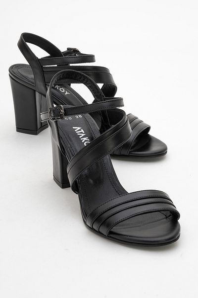 Ataköy Ayakkabı WOMEN'S LEATHER THICK HEEL SHOES