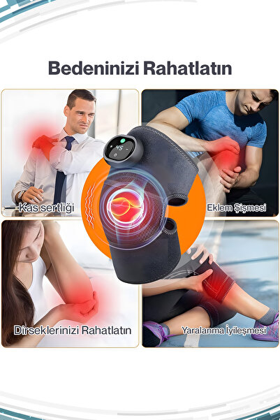 Mega Plus Şarjlı Dirsek Omuz Kol masaj aleti ısıtmalı titreşim tedavisi eklem fizyoterapi Masaj