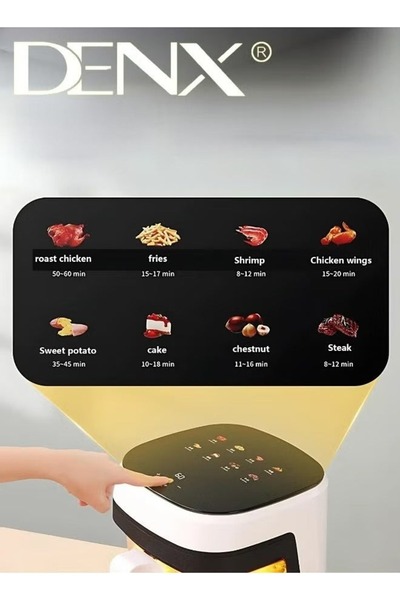 Denx Air Fryer for Healthy Frying, Grilling, Baking, and Roasting, 6-Liter Capacity, 2400 Watts