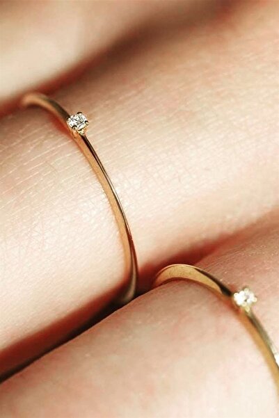 Cem Aykan Kuyumculuk MİNİMAL TEK EVLİLİK TEKLİF YÜZÜĞÜ TEKTAŞ - AK0155