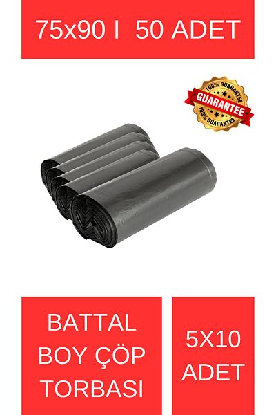 Lider Battal Boy Trash Bag 75X90 70 Liter 5X10 50 Pieces