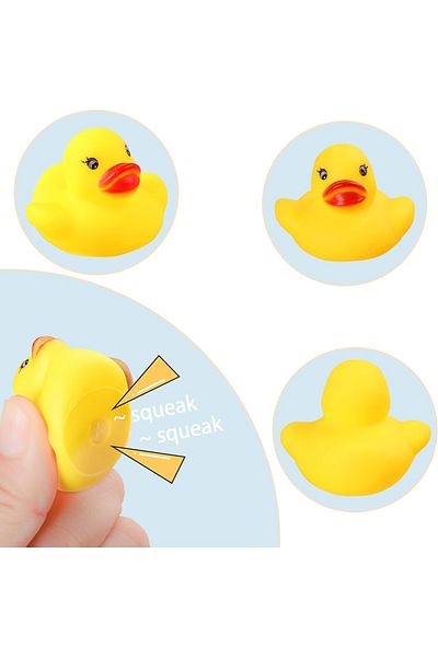 OEM Set of 9 Rubber Bath Ducks, Splashing and Floating, Fun and Interactive, Yellow