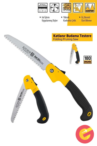 ShopMonkey Katlanır Budama Testeresi 180 Mm, Yüksek Karbonlu Çelikten İmal Ed...