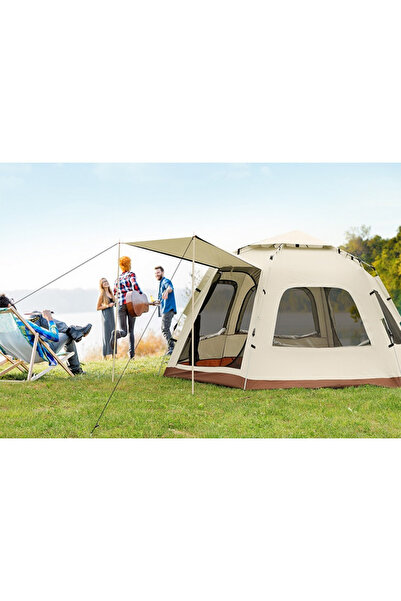 NEVARSA 8-9 Kişilik Tam Otomatik Tenteli 6 Taraflı Altıgen Kamp Çadırı 280*28...