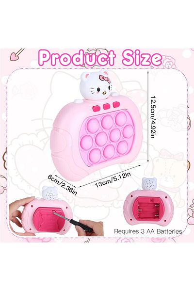 OEM Pop It Game Electronic Toy/Console Premium, with Lights, 3 Colors, 4 Game Modes, Hello Kitty