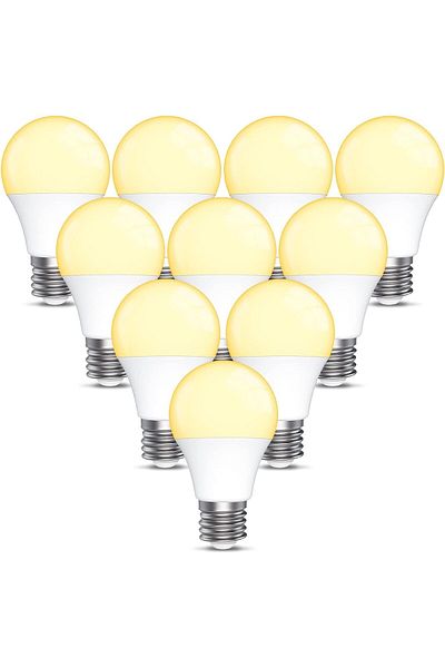 Generic مجموعة من 10 مصابيح LED فائقة السطوع بقوة 12 وات، لون أبيض دافئ 3000 كلفن، غير قابلة للتعتيم، قاعدة E27