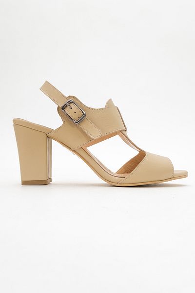 Ataköy Ayakkabı WOMEN'S LEATHER THICK HEEL SHOES