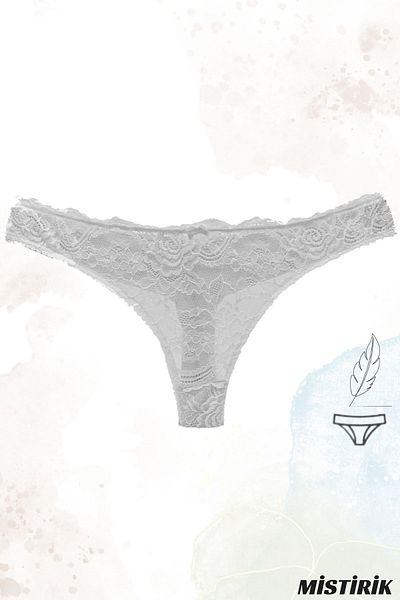 MİSTİRİK Μοντέλο Masara Semi Lace Thong Μοντέλο Εσωρούχων Άνετο στη χρήση Λευκό Χρώμα