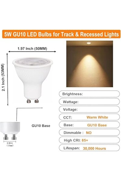Generic GU10 LED Bulbs Non Dimmable, Spotlight, 9W LED Light Bulb Equivalent 90W Halogen, 900LM Energy Savin