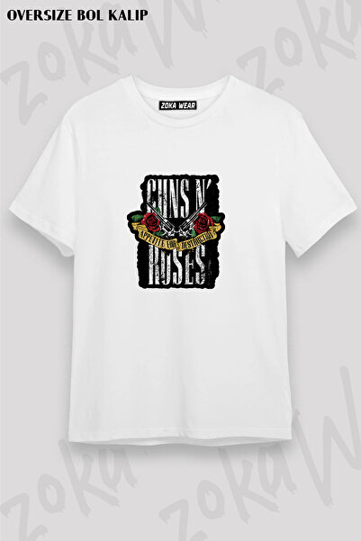 ZOKAWEAR Guns N' Roses Rock Music V42 Printed Oversize T-Shirt Unisex