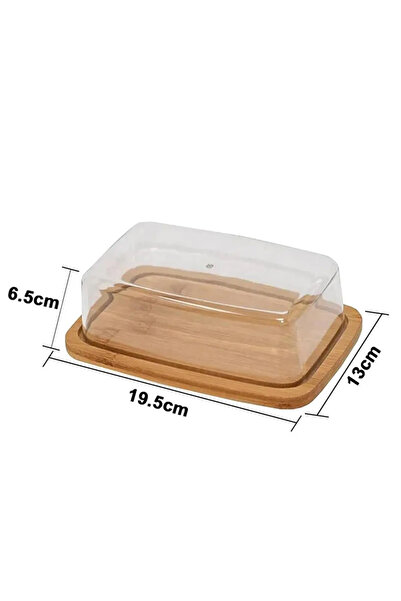 Home Butter Bowl and Storage Container with Acrylic Lid and Bamboo Base