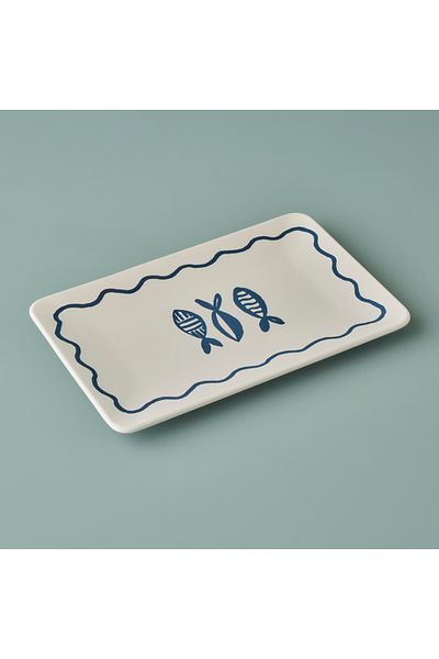Bella Maison Marine Ceramic Presentation Plate Blue (31X21 cm)