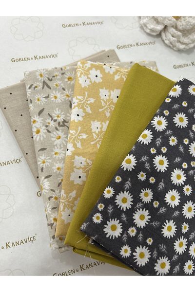 goblenkanaviçe Cotton Fabric Set, Patterned Set 5 Pieces 50X110 cm