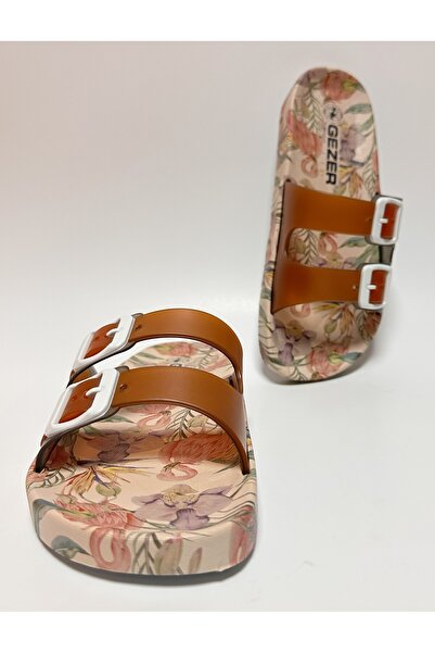 GEZER Non-Slip Anatomic Sole Mustard Double Banded Unbuckled Unisex Home Street Guest and Wet Floor Slippers