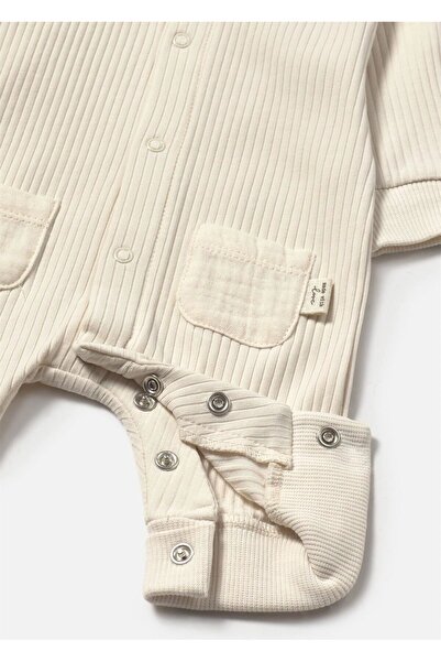 MAYORAL Baby Ribbed Long Jumpsuit Beige 1797