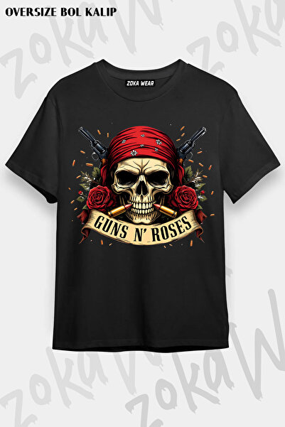 ZOKAWEAR Tricou oversize cu imprimeu Guns N' Roses Rock Music v23 unisex