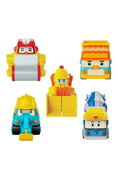 Robocar Poli مجموعة مركبات البناء الصغيرة مكونة من 5 قطع 0761