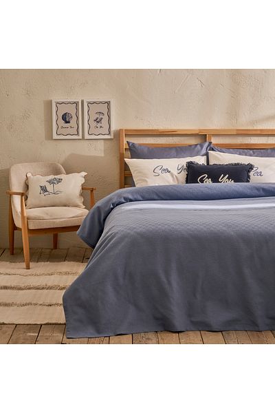 Bella Maison 100% Cotton Marine Single Pique Set Navy Blue (150X220 cm)