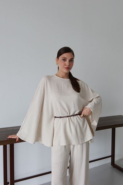 Laluvia Natürlicher Perlen-Gürtel-Umhang-Anzug - 8693