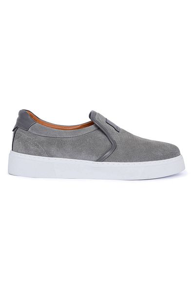 Hemington Handmade Suede Leather Light Gray Sneakers
