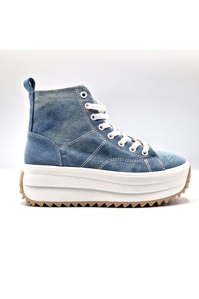 Seastar High Platform Sneakers in Denim