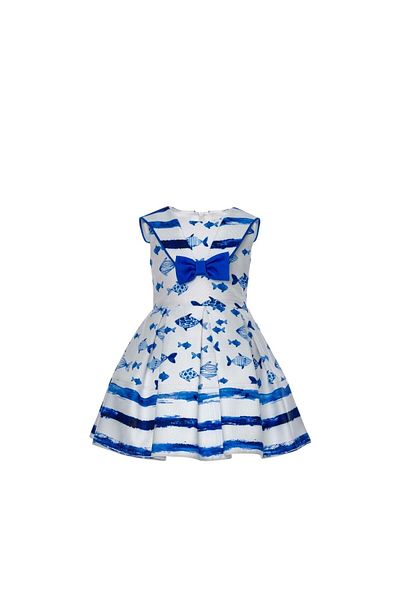 Pamina Navy Dress, Pamina, with Bow, 311006, Blue, 98 cm