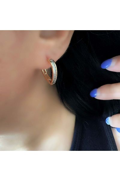 ACAR TAKI Xuping Stone Heart Earring-Rose Acr4614
