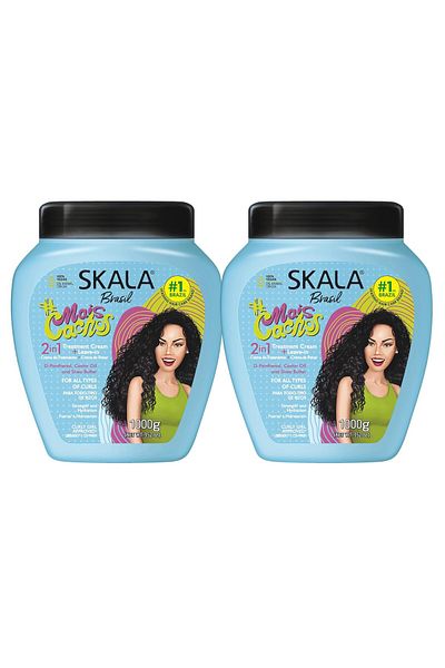 SKALA 2 Pack SKALA Mais Cachos Hydrates Curls, Eliminates Frizz, For Curly Hair - 2 IN 1 Conditioning Trea