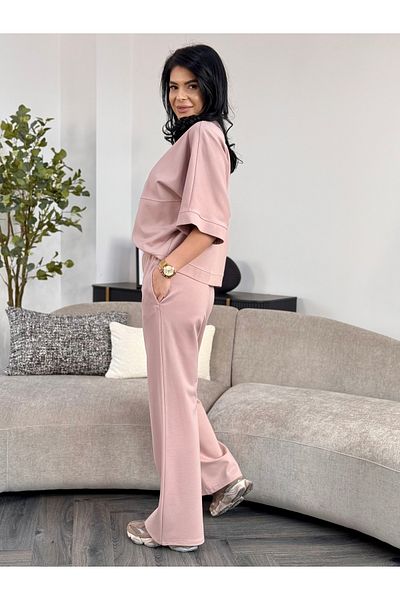 RAMONA BADESCU EXCLUSIVE Casual green set with zipper and wide pants – light and versatile