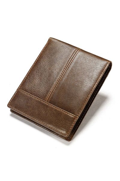 Busy Lady&Gentleman Men's wallet NoScan III, genuine leather, RFID blocking, ID card compartment, brown
