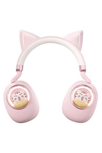 keem Wireless Headphones for Kids with Multi-Color LED Color Pink Multi-Use