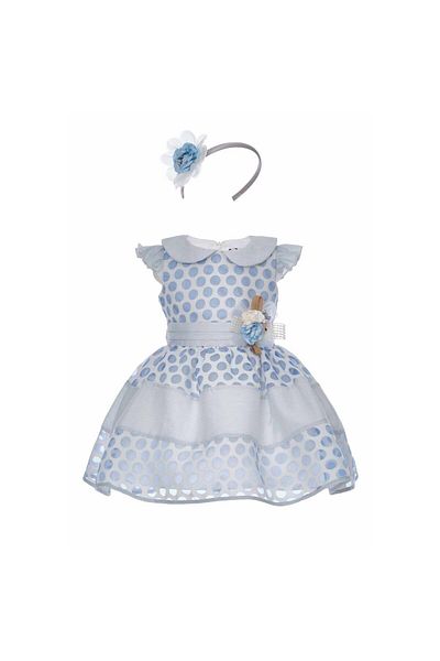 Pamina Dress with Bow at Back, Pamina, Carla, with Headband, 31044 - 74 cm, Blue