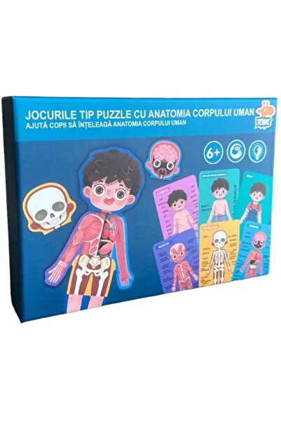 OEM Puzzle educativ din lemn, corpul uman in limba romana, baietel, SARALMA®