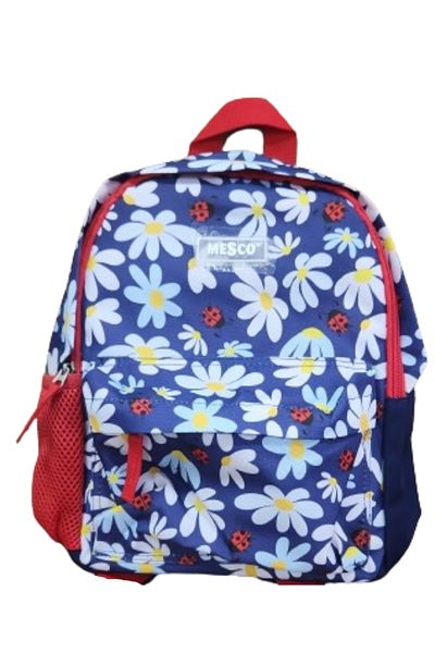Mesco Ghiozdan de gradinita Mesco cu 2 compartimente,Floricele, Albastru, 32x26x10 cm