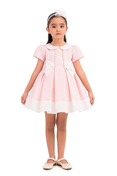 Pamina Rochie elegantă pentru fete, - roz cu perle, bentiță asortată, 33217 - 86 cm, roz