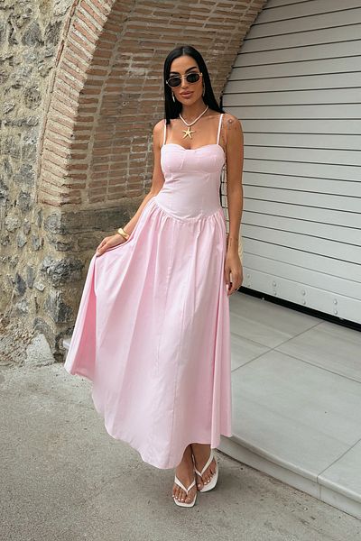 Seda Yalçın Atelier Ροζ φόρεμα Marino με λαβή στο στήθος