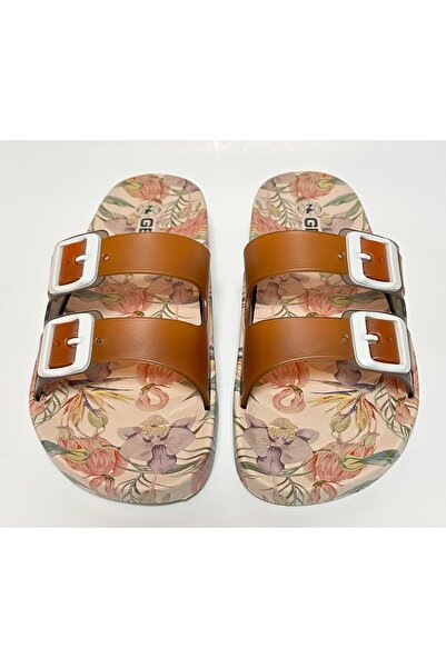 GEZER Non-Slip Anatomic Sole Mustard Double Banded Unbuckled Unisex Home Street Guest and Wet Floor Slippers