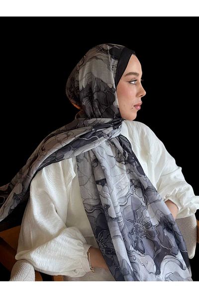 Freeista Black Patterned Shawl Lina 25042507340