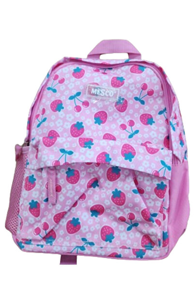 Mesco Ghiozdan de gradinita cu 2 compartimente, Capsuni, Roz, 32x26x10 cm