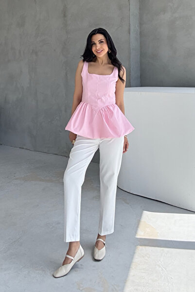 Seda Yalçın Atelier Μπλούζα με ροζ λουράκι