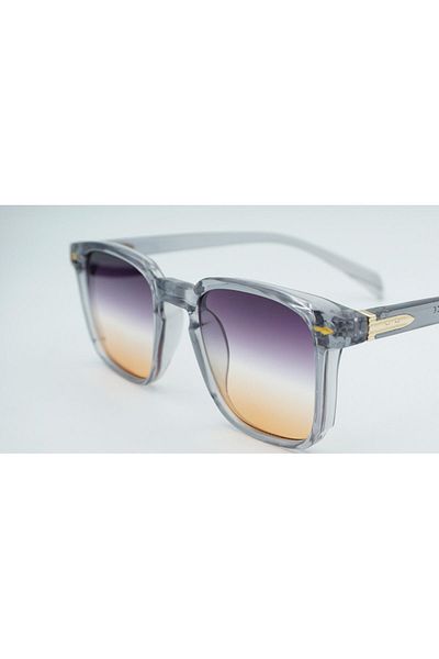 By Ella Eyes Unisex Sunglasses Square Gray Frame Gradient Glass