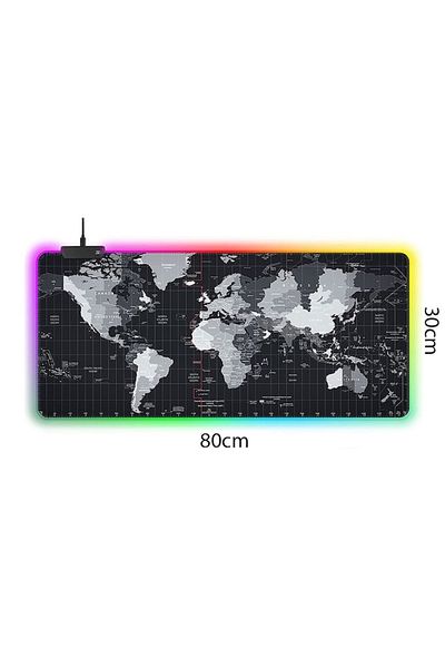 varioshop VarioShop® Large Rubberized Mousepad, with RGB LED Lighting, for Gaming, Office, Non-slip
