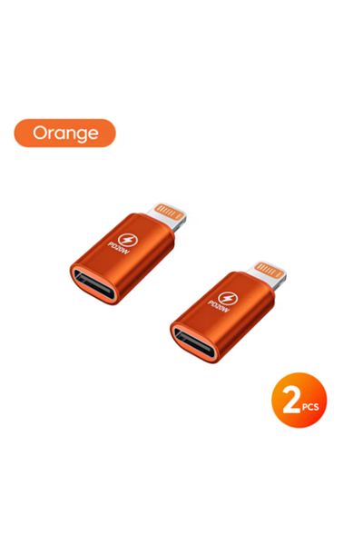Choice 2Pcs Orange 1-4Pcs PD20W USB Type C To Lightning OTG Adapter for iOS Lightning Male to Type C Female