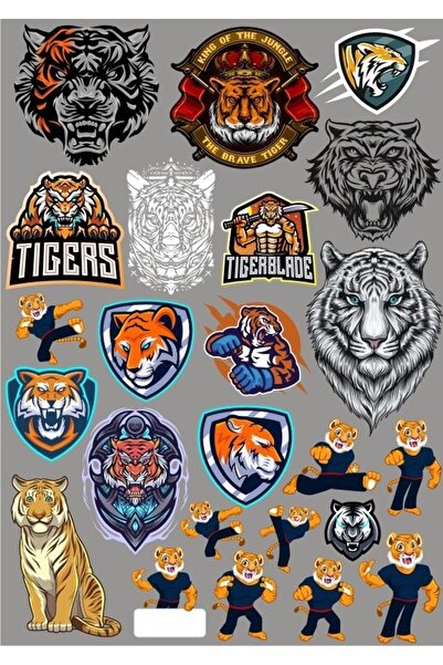 Reysa Tasarım مجموعة ملصقات النمر والأسود مكونة من 25 قطعة للهاتف والكمبيوتر ...