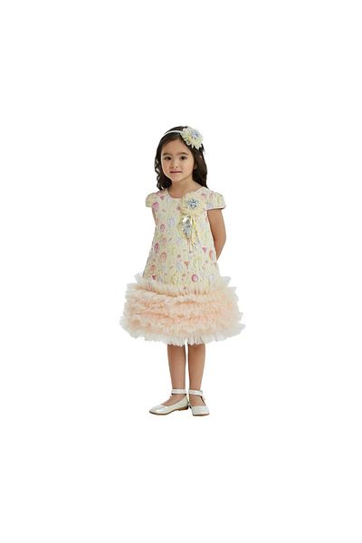 Pamina Rochie pentru fete, galbenă cu baloane, 32055 - 104 cm, galbenă