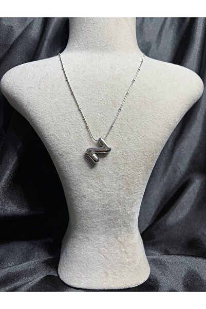 Fam&Co Jewelry Gümüş Renk Balon Harf Kolye – Z Harfi, Şık ve Minimal Tasarım