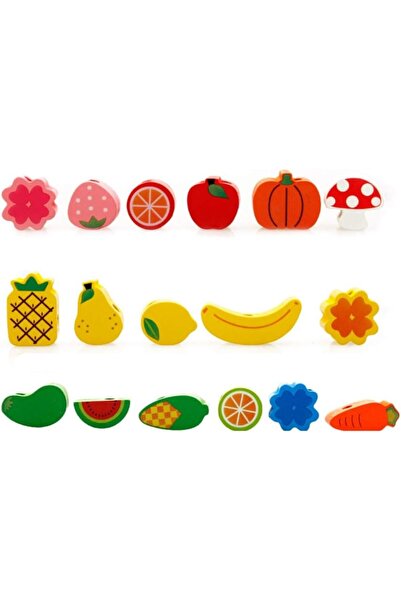 By Sally Wooden Basket Box Set with Chopping Board and Fruits, with Stickers