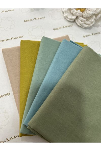 goblenkanaviçe Cotton Solid Color Fabric Set 5 Pieces 50X110 cm