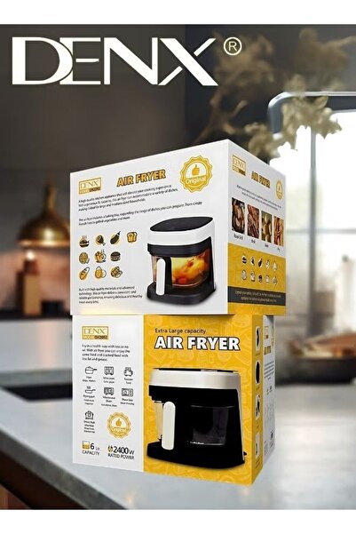 Denx Air Fryer for Healthy Frying, Grilling, Baking, and Roasting, 6-Liter Capacity, 2400 Watts