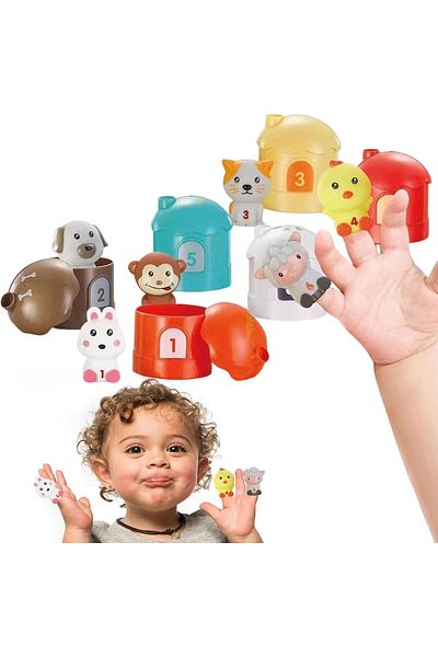 OEM Set of visual stimulation puppets for babies made of silicone, 12 pieces